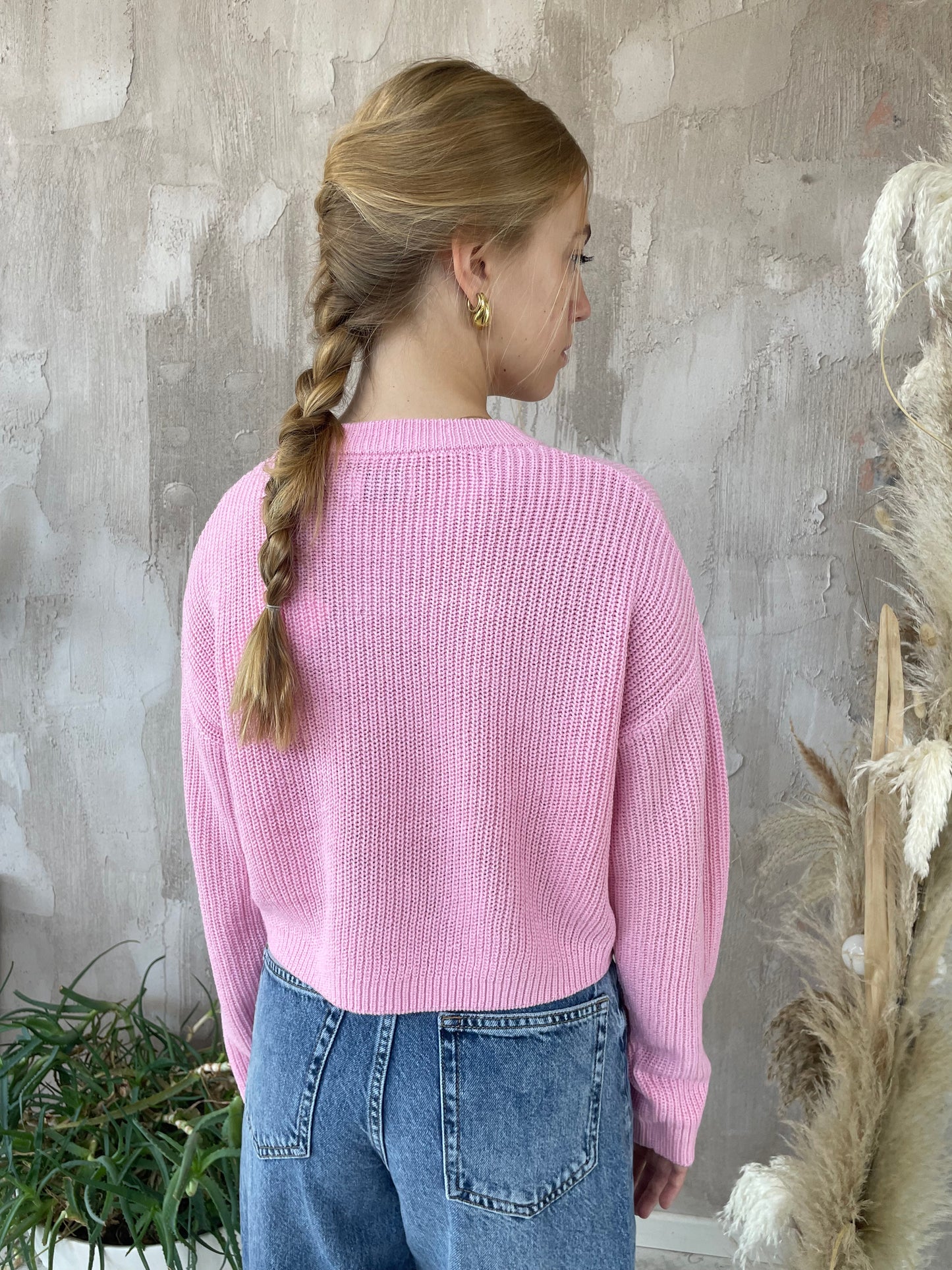 Maglioncino crop rosa bubble Only