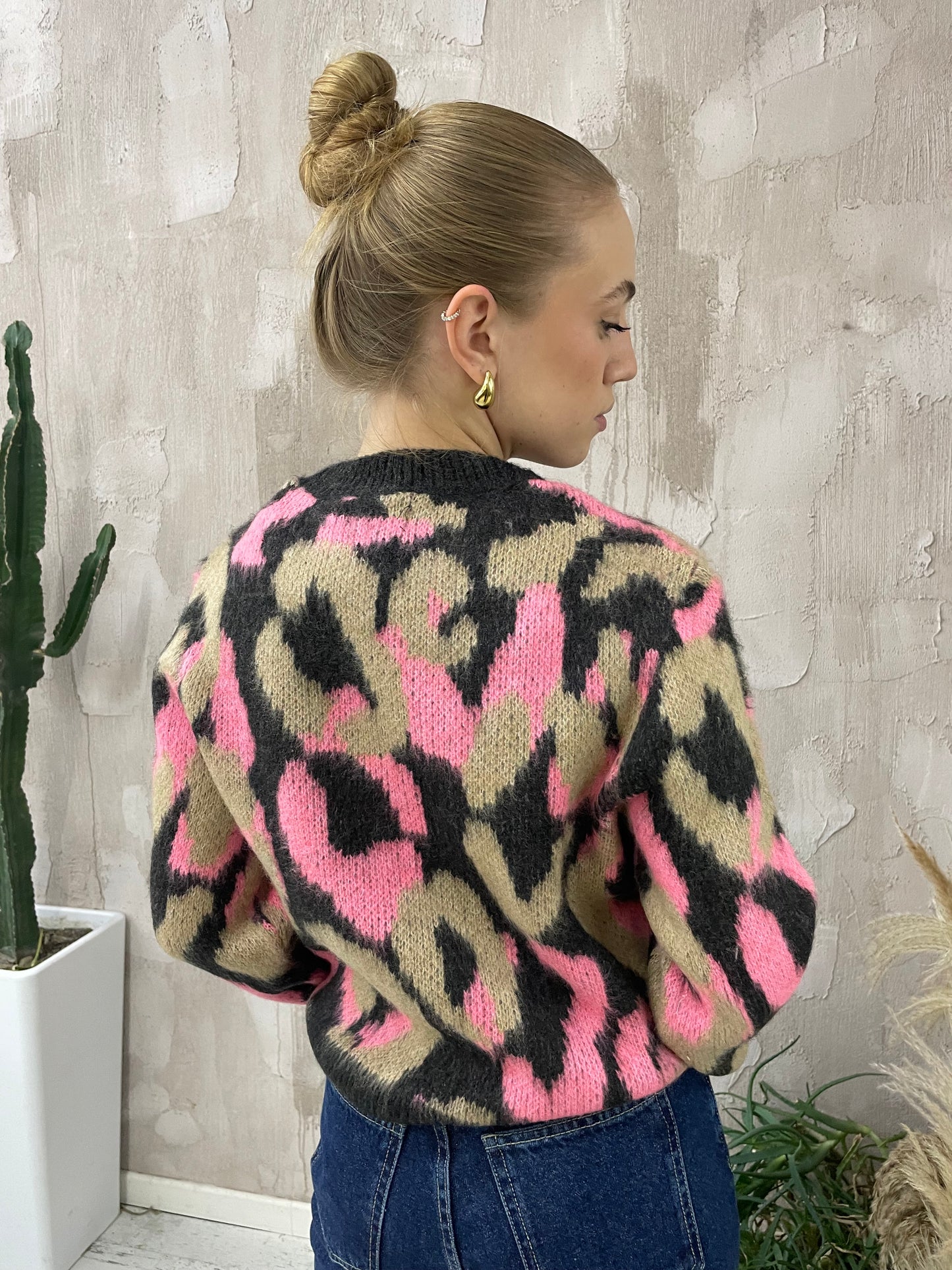 Pullover animalier fucsia Only