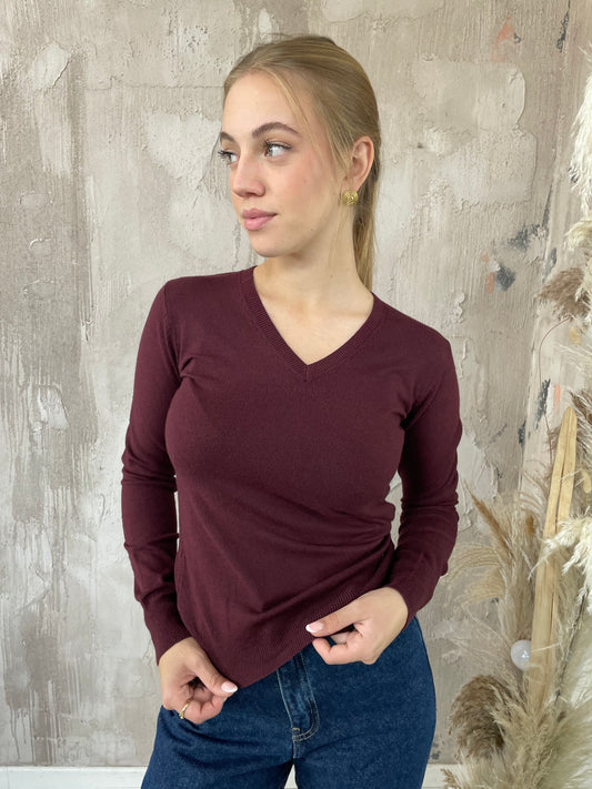 Pullover basic scollo V Dixie