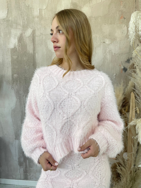 Pullover pink treccia Glamorous