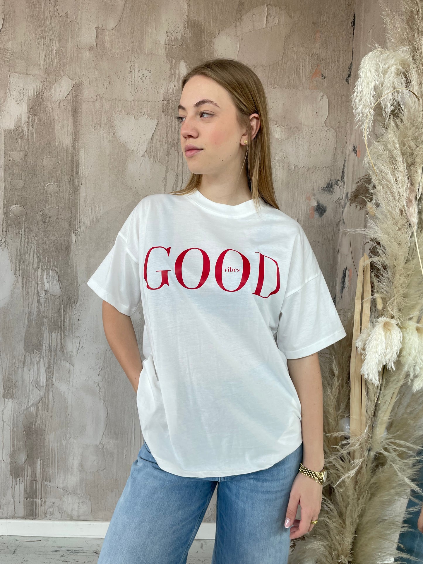 T-shirt "Good Vibes" Vicolo bianco