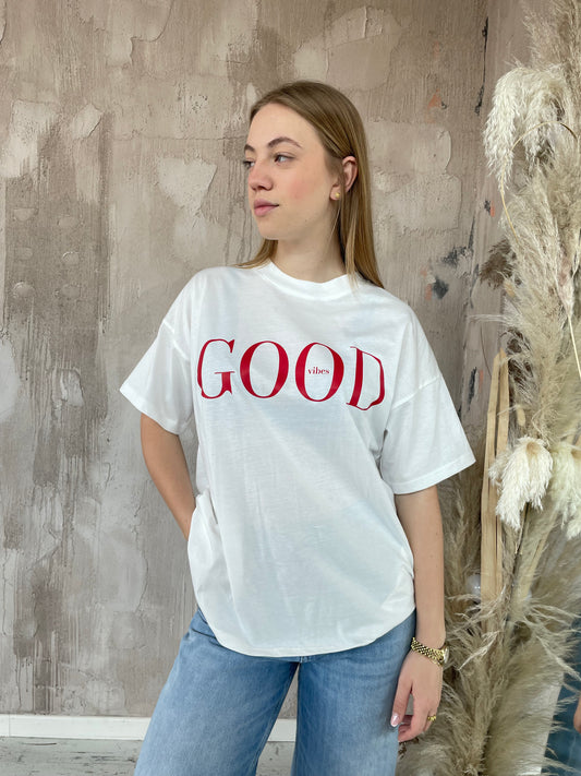 T-shirt "Good Vibes" Vicolo bianco