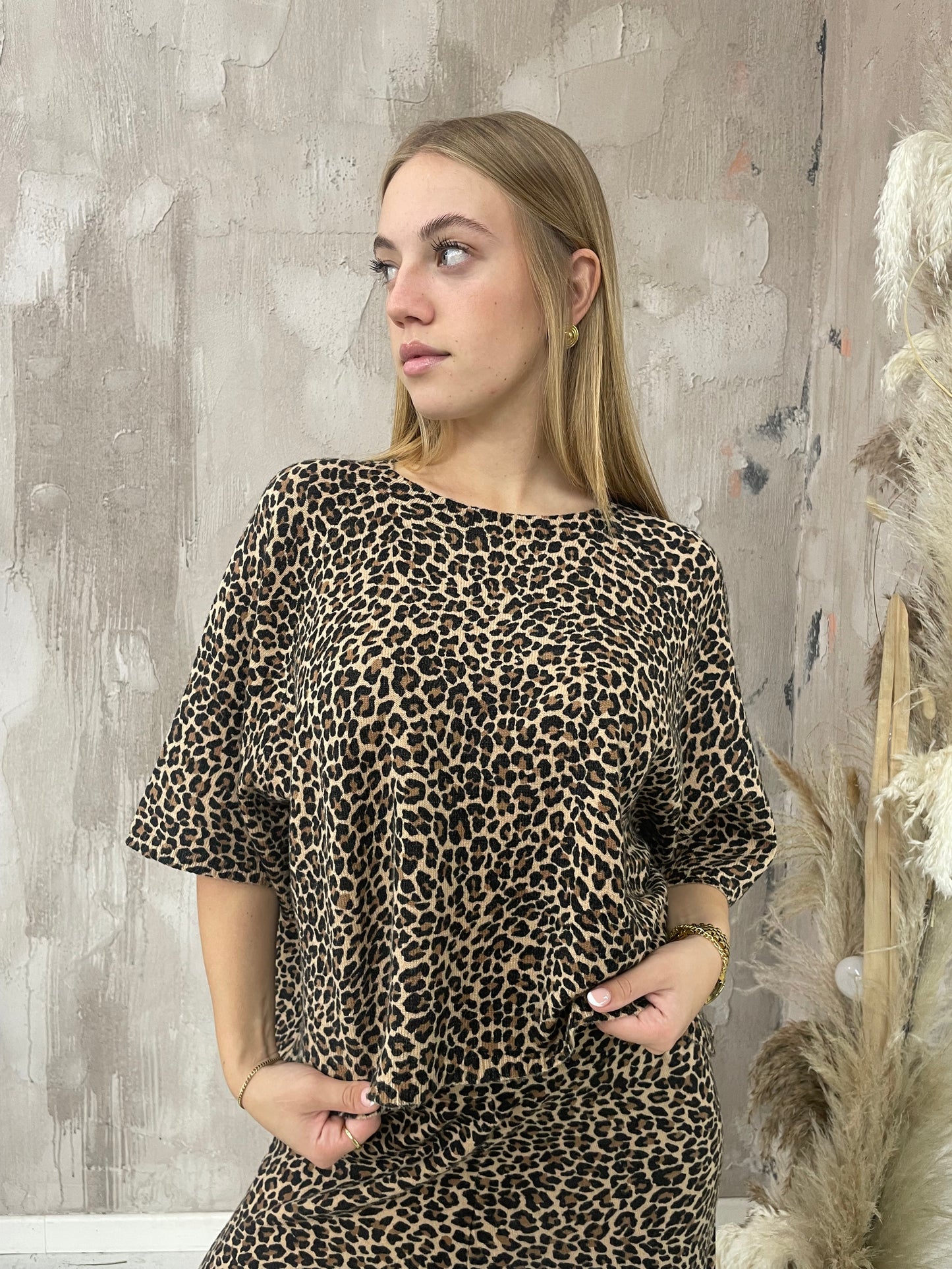 Pullover animalier mezza manica Dixie