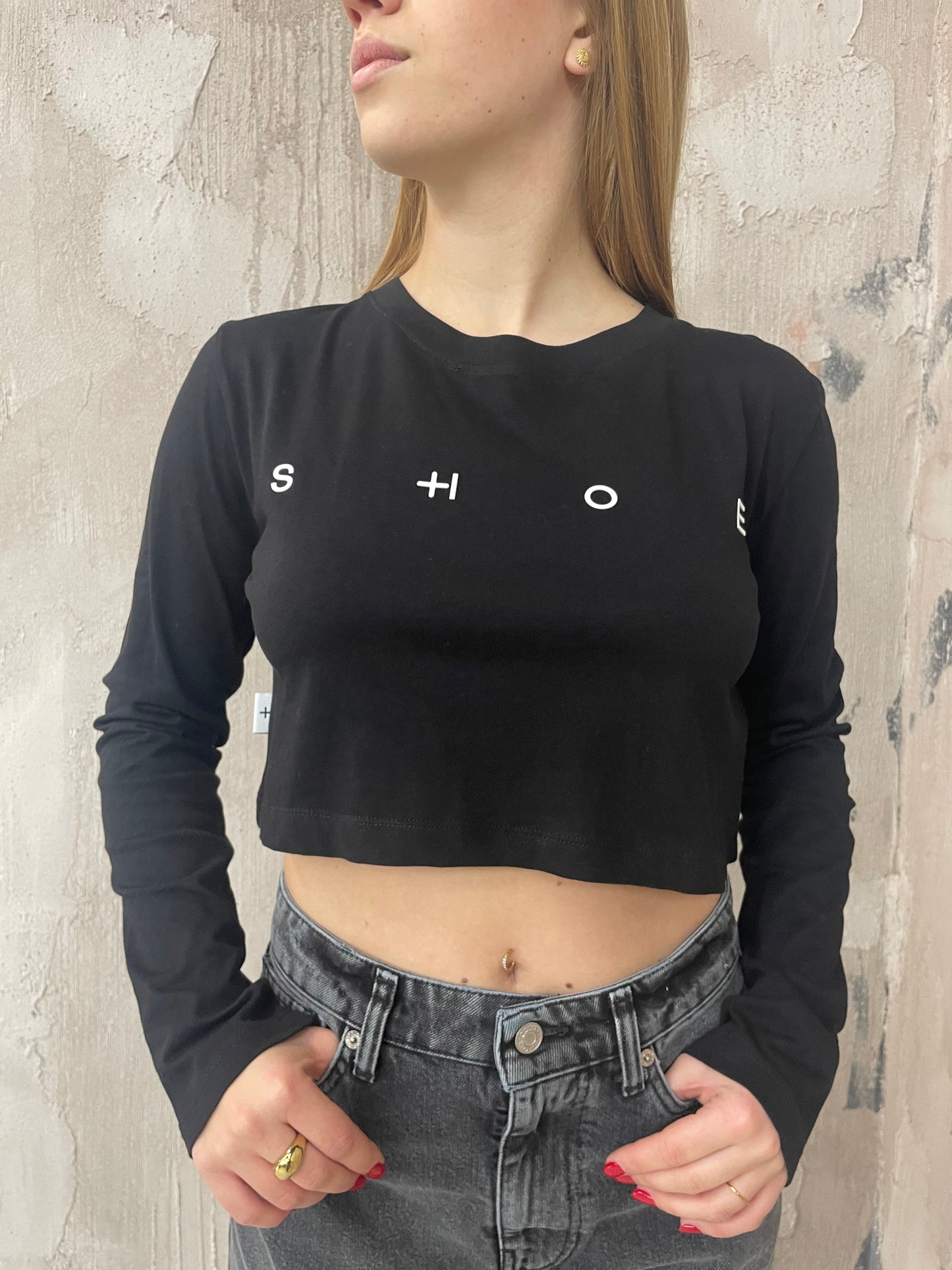 Maglia crop manica lunga