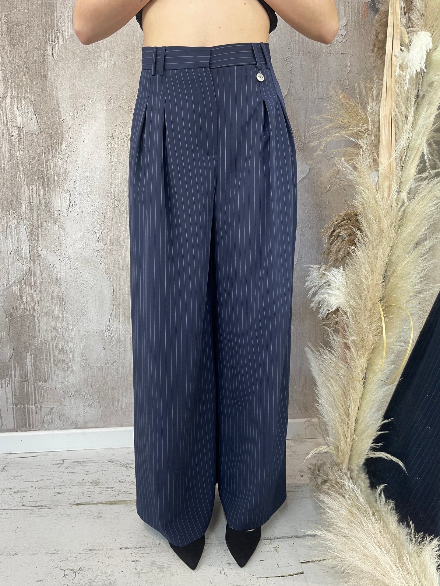 Pantalone gessato blu Berna