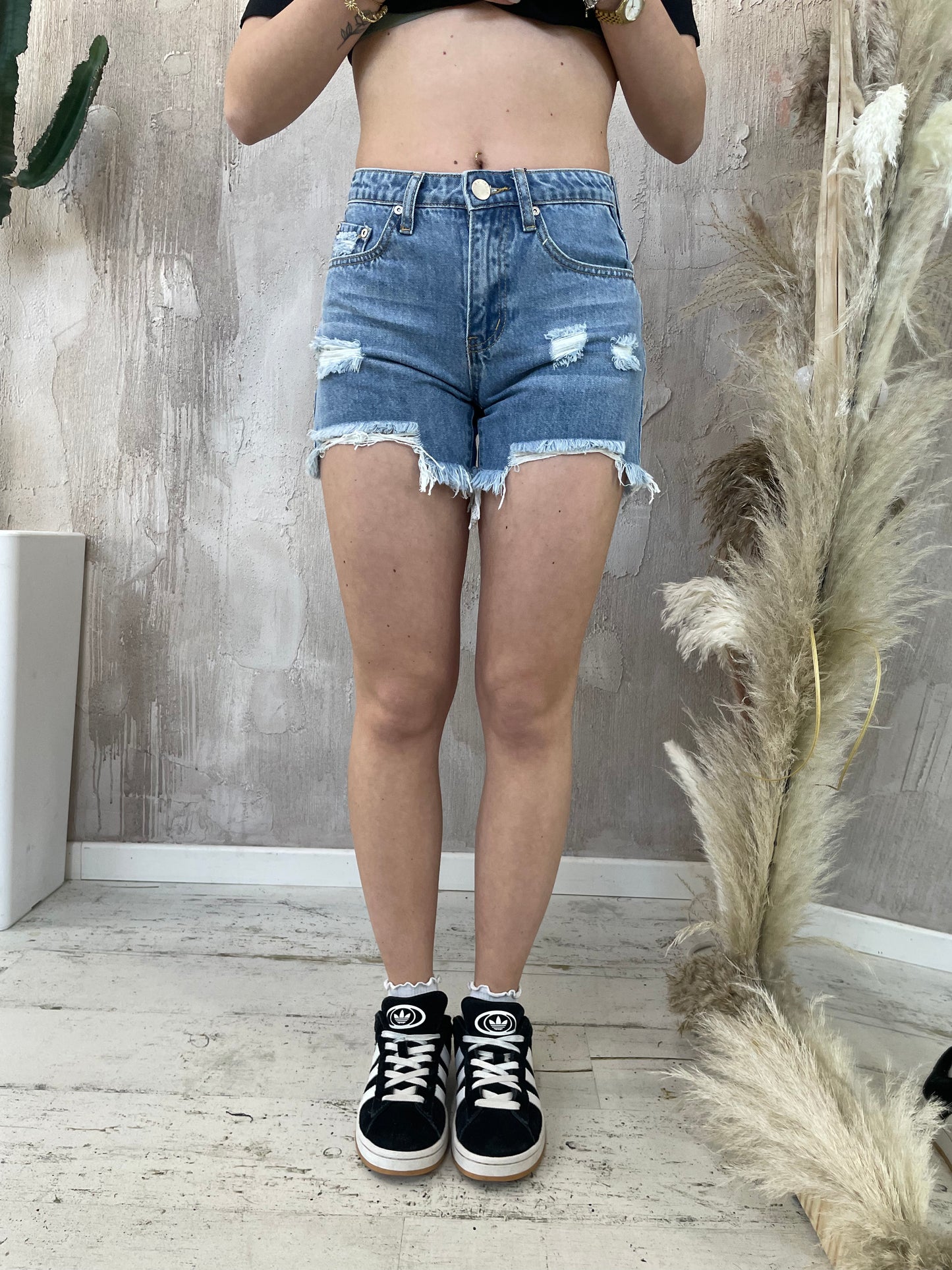 Shorts in denim Glamorous strappi