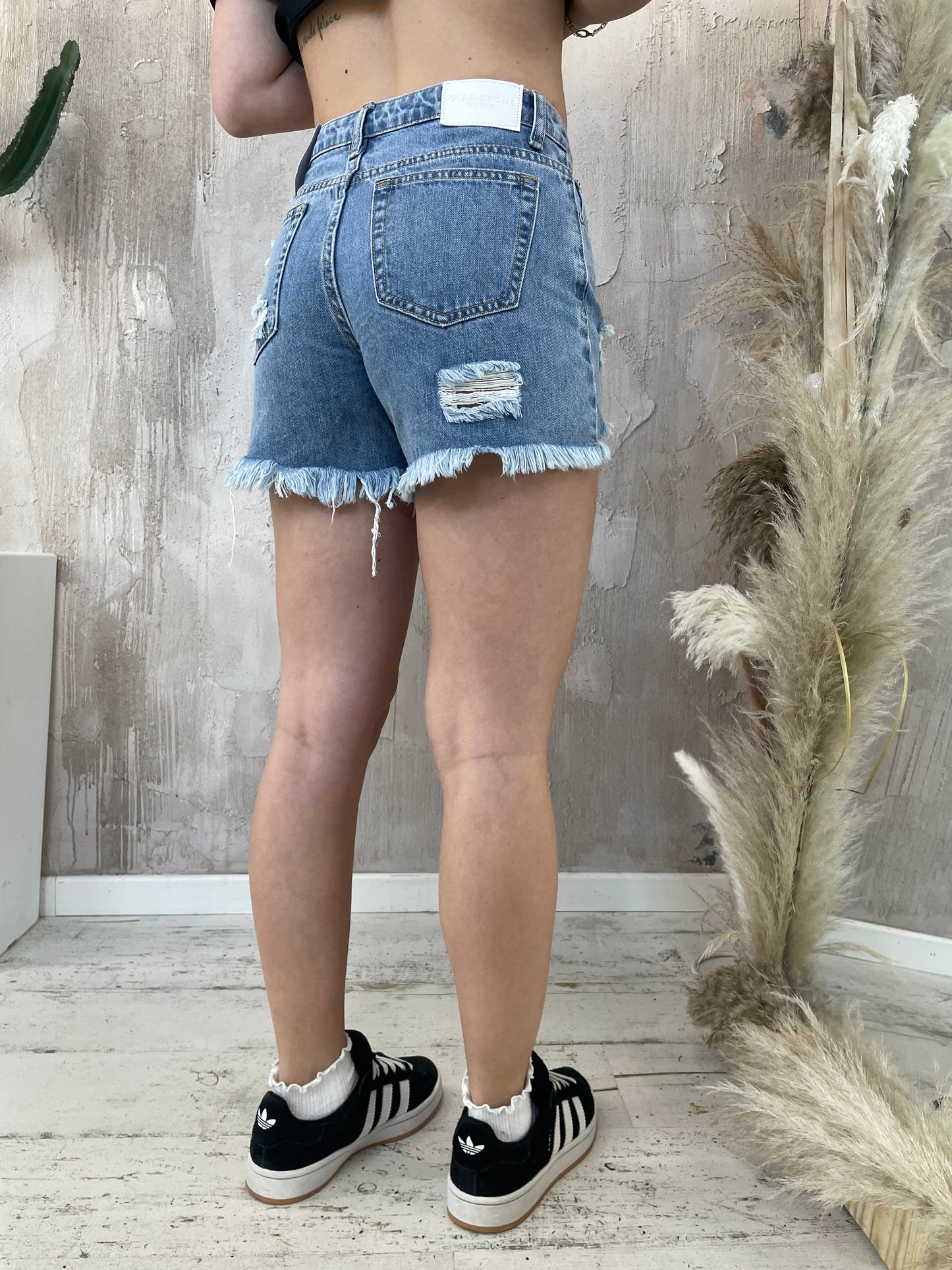 Shorts in denim Glamorous strappi