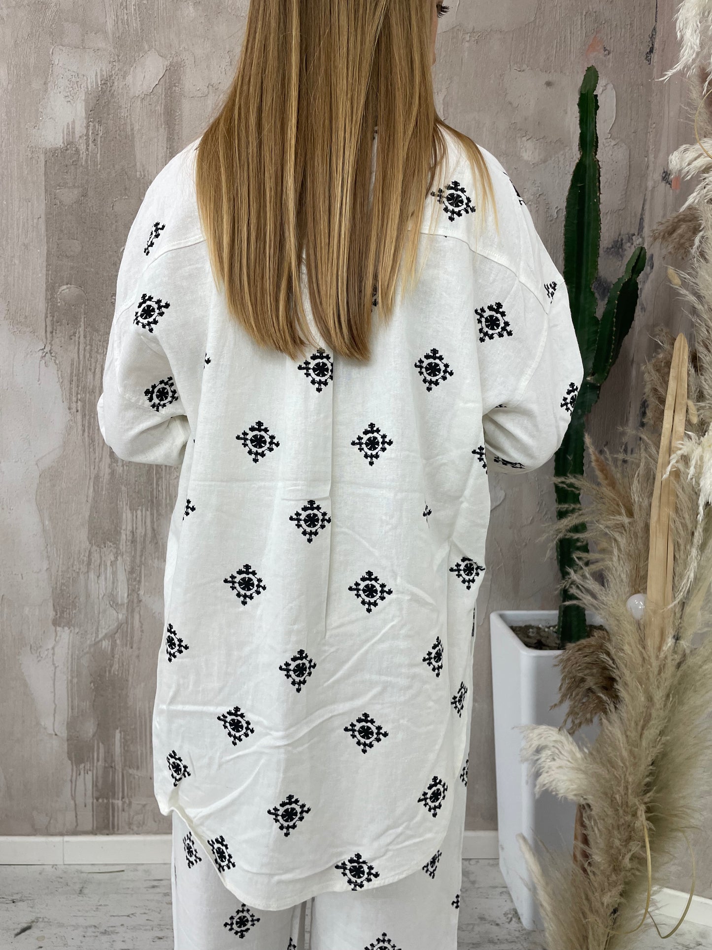 Camicia fantasia misto lino Only