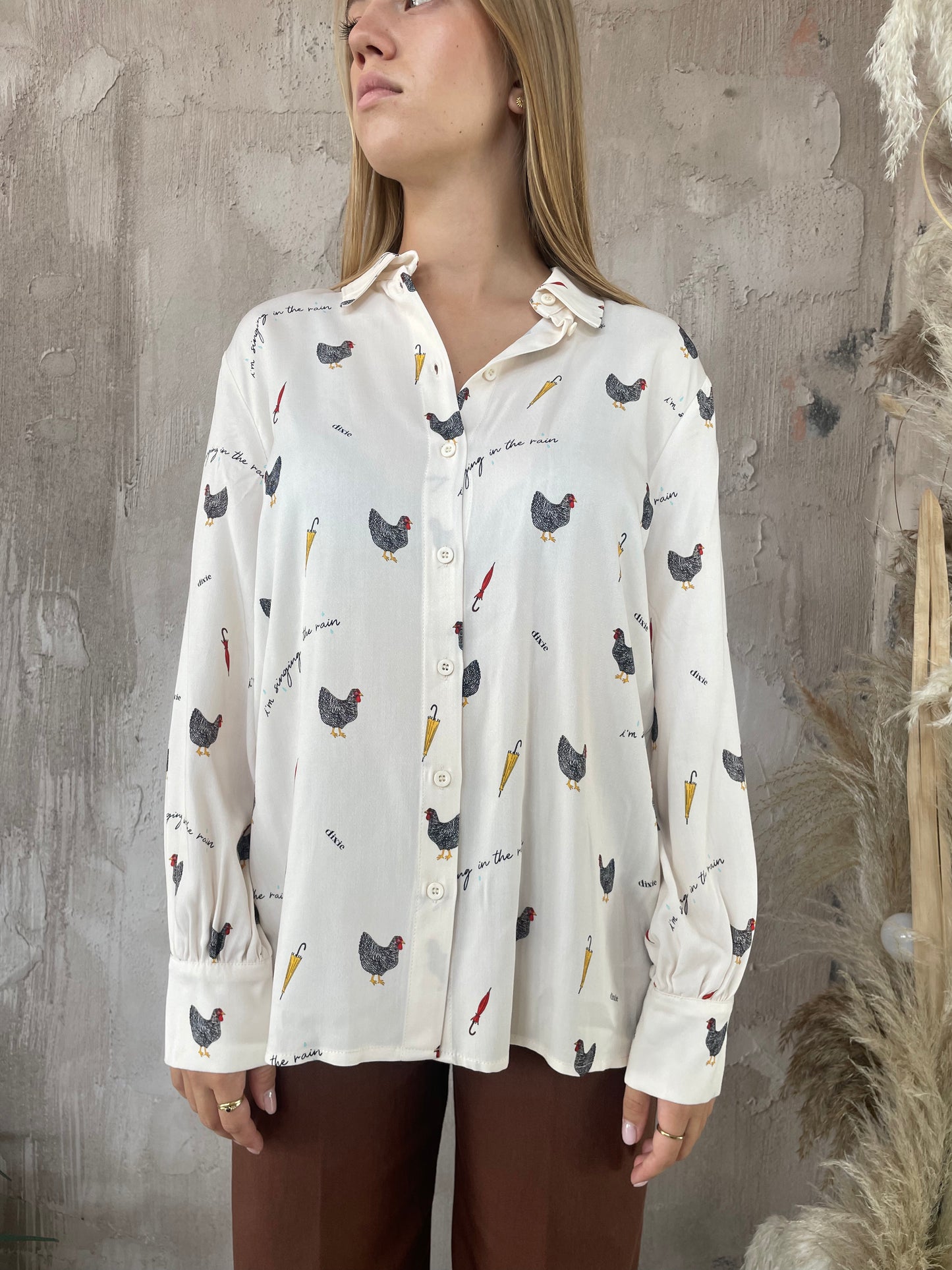 Camicia fantasia galline Dixie