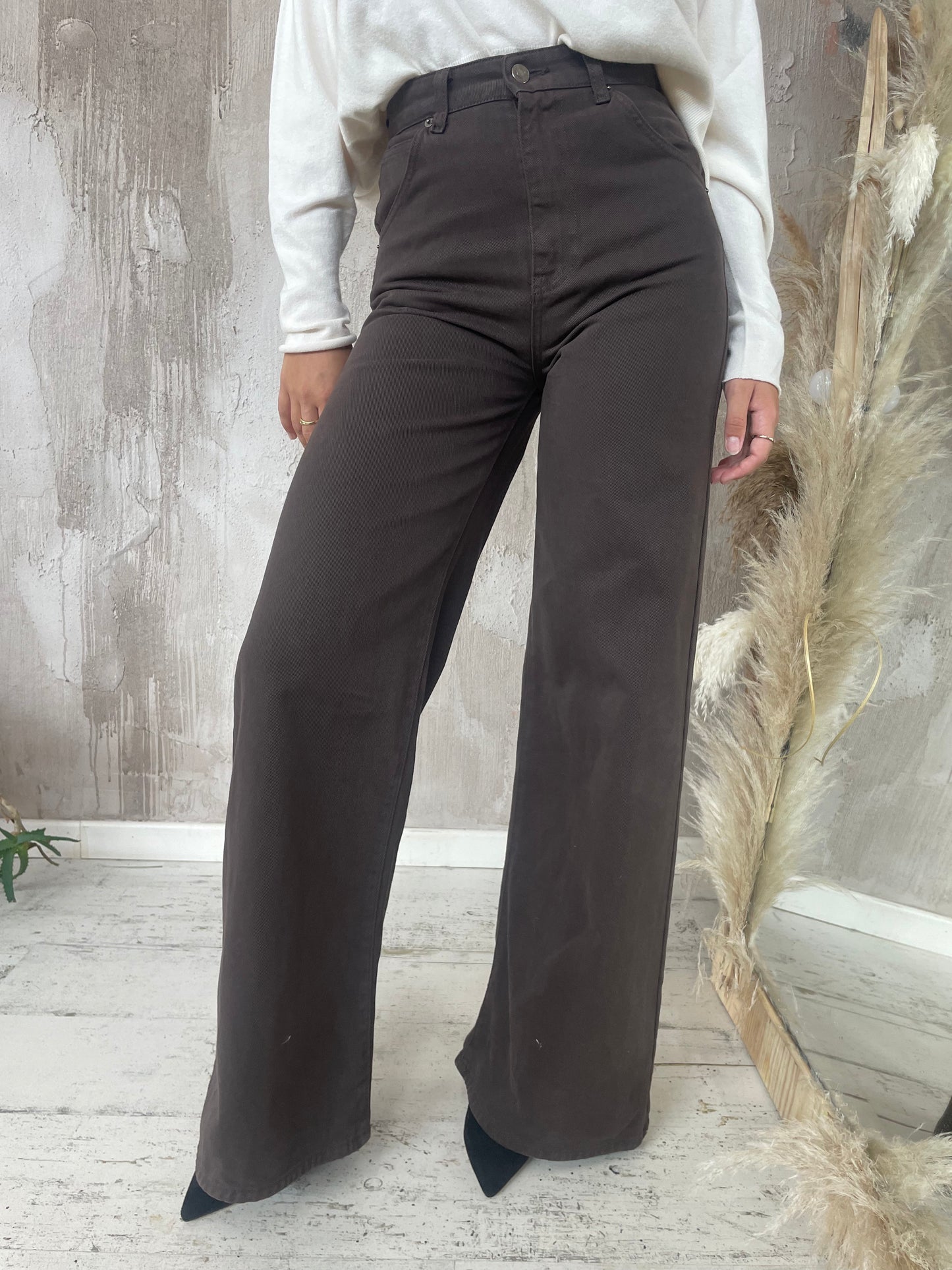 Jeans "Lexie" marrone wide leg fit Vicolo