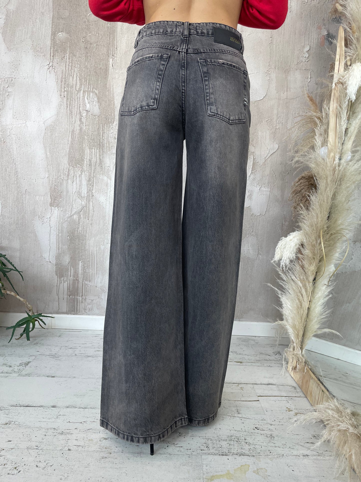 Jeans nero con strass argento Vicolo