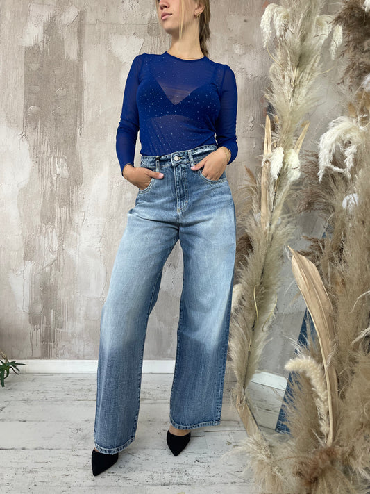 Jeans "Poppy" Icon denim lavaggio medio