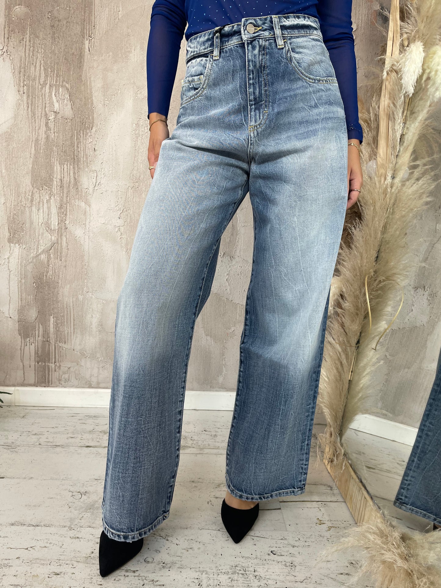 Jeans "Poppy" Icon denim lavaggio medio