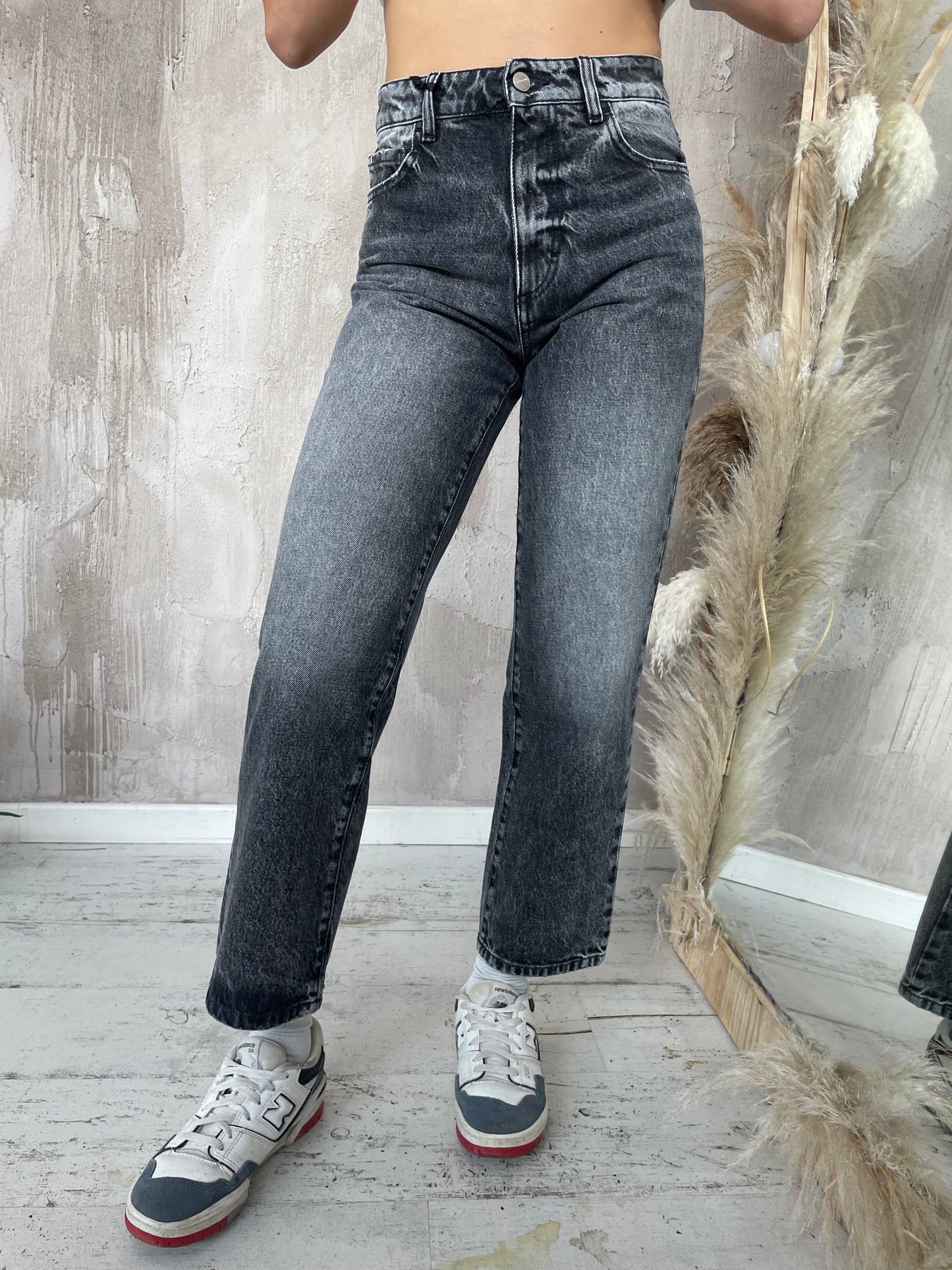 Jeans "Jill" nero slavato Icon Denim