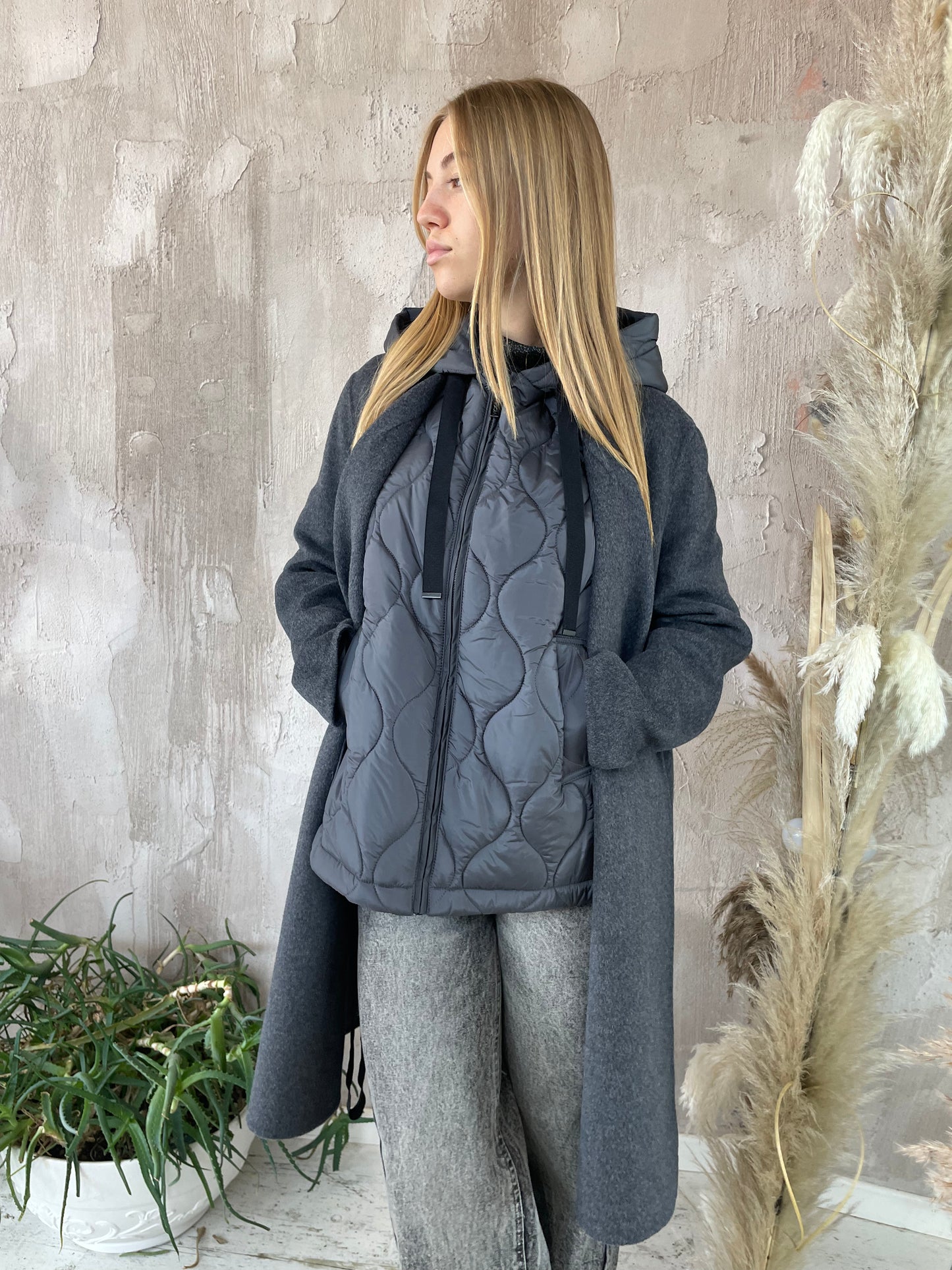 Cappotto grigio con gilet Vicolo